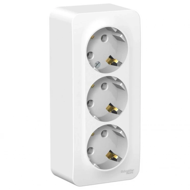 Розетка 3-м ОП Blanca 16А IP20 250В с заземл. без защ. шторок с изолир. пластиной бел. SE BLNRA01031