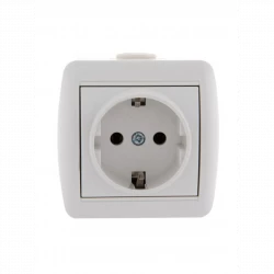 Розетка 1-м ОП Nata 16А IP20 с заземл. керамика бел. LEZARD 710-0200-122