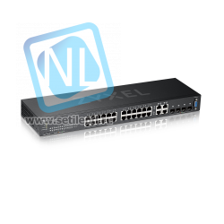 Коммутатор ZYXEL NebulaFlex Pro GS2220-28 Hybrid L2 Switch, rack 19", 24xGE, 4xCombo (SFP / RJ-45), silent, standalone / cloud management