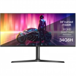 Монитор Hisense 34" 34G6H черный VA LED 1ms 21:9 HDMI HAS Piv 400cd 178гр/178гр 3440x1440 165Hz Free