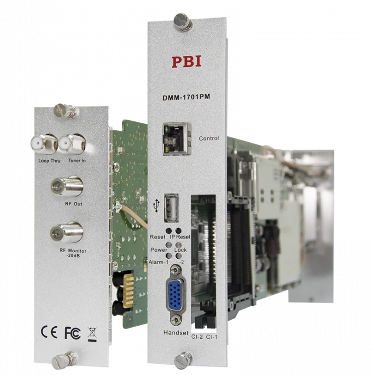 Модуль профессионального DVB-S/S2 приёмника и двойного аналогового модулятора PBI DMM-1701PM-04S2