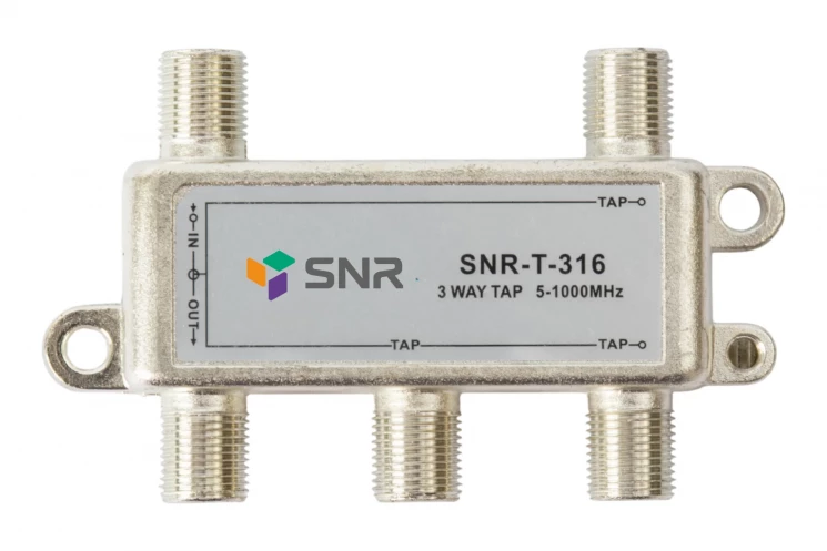 Ответвитель абонентский SNR-T-316, на 3 отвода, вносимое затухание IN-TAP 16dB.