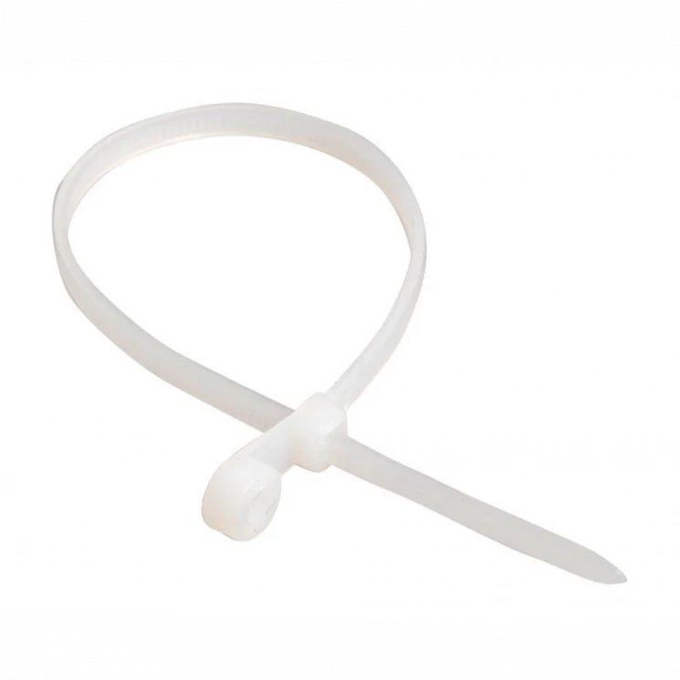 Хомут кабельный 3.5х150 нейл. бел. с отвер. для креп. ХОК (уп.100шт) IEK UHH40-4-150-100