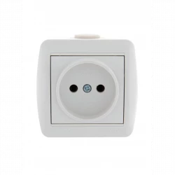 Розетка 1-м ОП Nata 16А IP20 без заземл. керамика бел. LEZARD 710-0200-121