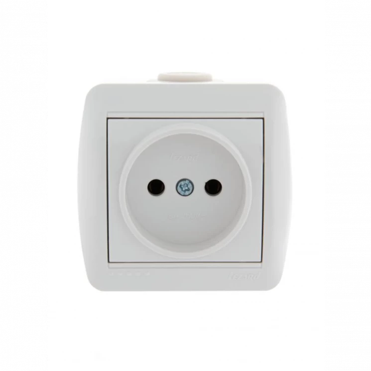 Розетка 1-м ОП Nata 16А IP20 без заземл. керамика бел. LEZARD 710-0200-121