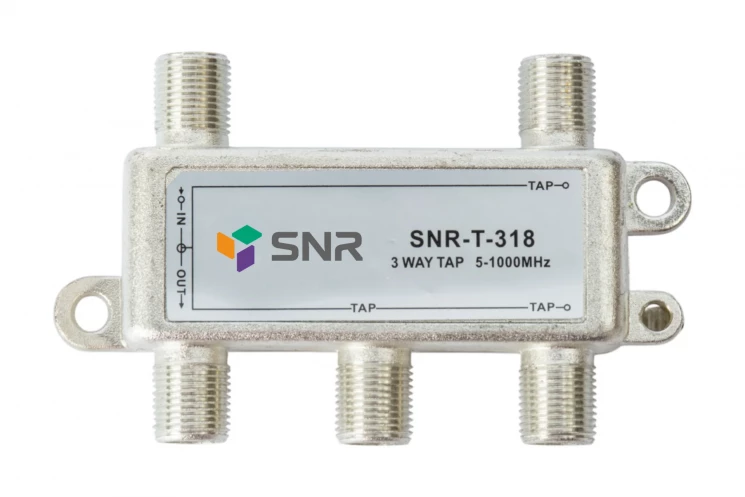 Ответвитель абонентский SNR-T-318 на 3 отвода, вносимое затухание IN-TAP 18dB.