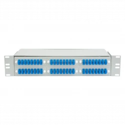 Кросс оптический 19" (ШКОС) укомплектованный на 48 SC портов (комплект с розетками и пигтейлами)