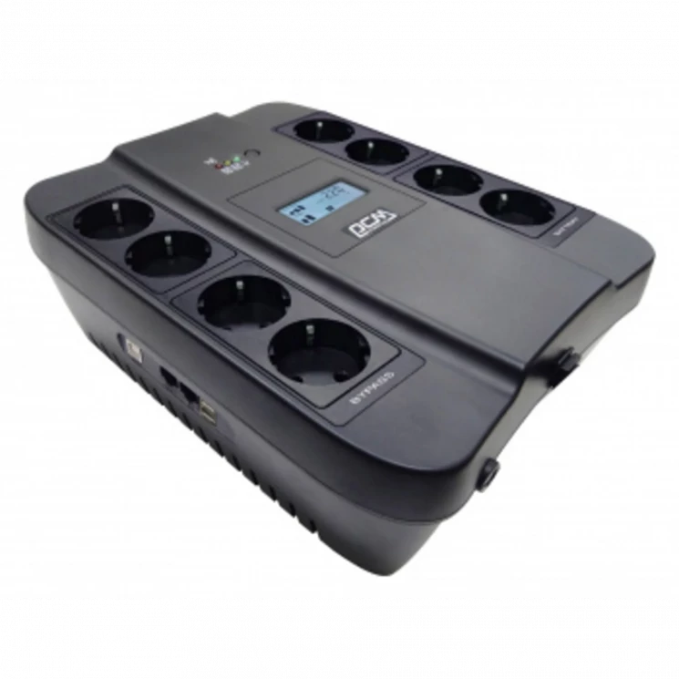 ИБП Powercom SPD-550U LCD USB, ID(1456259), 550VA/330W, Линейно-интерактивный, аппроксимированная синусоида, USB, 4xEURO(bat) 4xEURO(protect), LCD, RJ