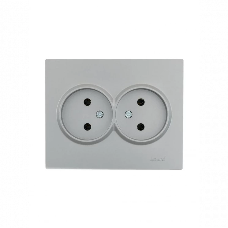 Розетка 2-м СП VESNA без заземл. ПБТ платина LEZARD 742-3500-128B