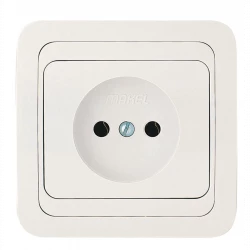 Розетка 1-м СП Mimoza 16А IP20 без заземл. бел./бел. Makel 12022