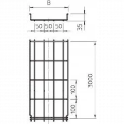Лоток проволочный 100х35 L3000 сталь 3.9мм GRM 35 100 G оцинк. OBO 6000062
