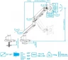 Кронштейн для мониторов Arm Media LCD-T35 серебристый 17"-34" макс.9кг настольный поворот и наклон в