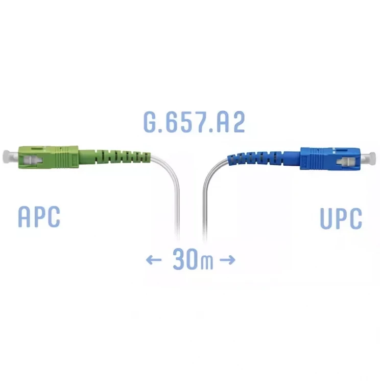 Патчкорд оптический FTTH SC/APC-SC/UPC, кабель 604-02-01W, 30 метров