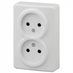Розетка 2-м ОП Эра Эксперт 11-2202-01 16А IP20 250В 2х2P бел. Эра Б0020682