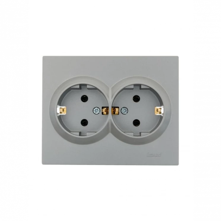 Розетка 2-м СП VESNA с заземл. ПБТ платина LEZARD 742-3500-127B