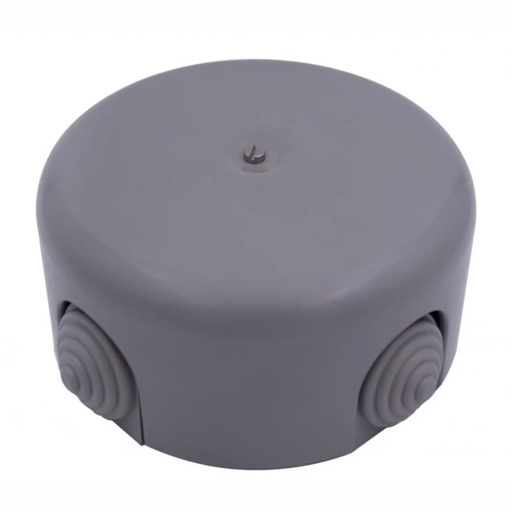 Коробка распределительная 78мм (4 кабельных ввода в комплекте) пластик титан Bironi B1-521-26-K