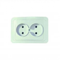 Розетка 2-м СП Mimoza 16А IP20 без заземл. бел./бел. Makel 12017