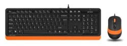 Клавиатура + мышь A4Tech Fstyler F1010 клав:чер/оранж мышь:чер/оранж USB Multimedia (F1010 ORANGE)