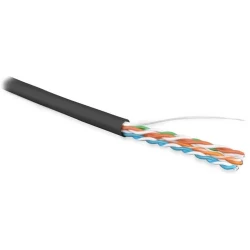 Кабель витая пара, неэкранир. U/UTP, кат. 5e, 4 пары (24 AWG), одножильный (solid), внешний, LSZH нг(А)-HF, -40°C-+75°C, черный
