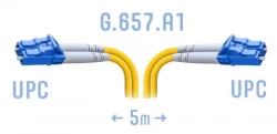 Патчкорд оптический B-Optix LC/UPC SM G.657.A1 Duplex 5 метров