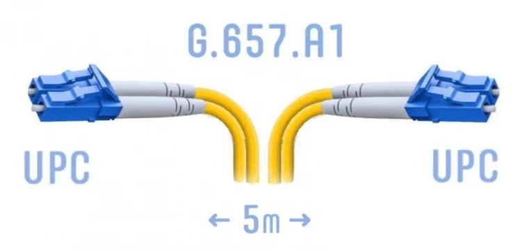 Патчкорд оптический B-Optix LC/UPC SM G.657.A1 Duplex 5 метров