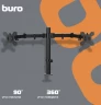 Кронштейн для мониторов ЖК Buro M052 черный 15"-27" макс.16кг крепление к столешнице поворот и накло