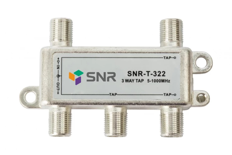 Ответвитель абонентский SNR-T-322 на 3 отвода, вносимое затухание IN-TAP 22dB.