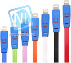 PL1366 (PL1367,PL1368,PL1369), Кабель USB-Lightning, светящийся смайлик для Apple Iphone, цветной, 1м