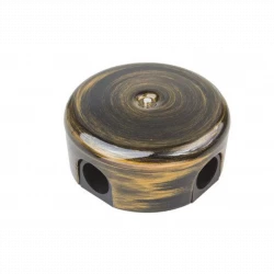 Коробка распределительная d78мм ЛИЗЕТТА (в компл. 4 кабельных ввода) ABS-пластик бронза Bironi B1-52