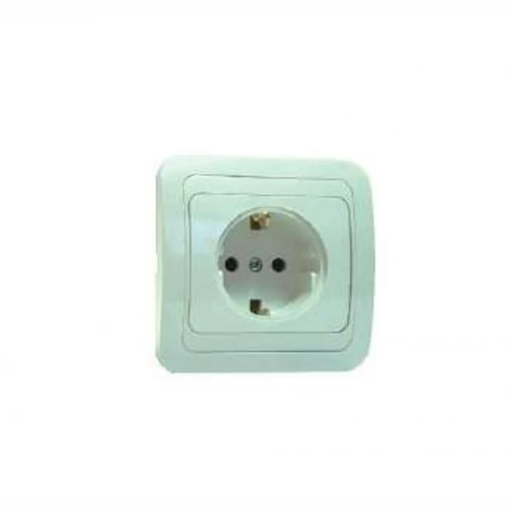 Розетка 1-м СП Mimoza 16А IP20 с заземл. керамика бел./бел. Makel 12008