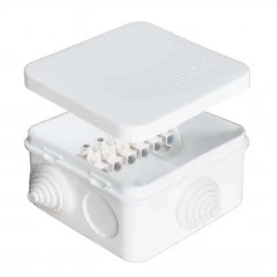 Коробка распределительная ОП 75х75х45мм IP54 10А 6 выходов 6 контактов 3 гермоввода клемм. крышка за