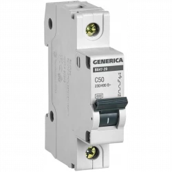 Выключатель автоматический модульный 1п C 50А 4.5кА ВА47-29 GENERICA MVA25-1-050-C
