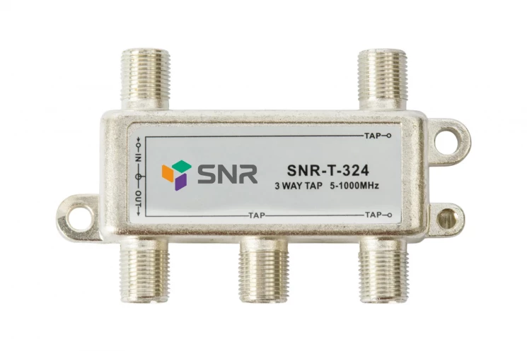 Ответвитель абонентский SNR-T-324, на 3 отвода, вносимое затухание IN-TAP 24dB.