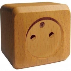 Розетка 1-м ОП Этюд Дача 16А IP20 250В без заземл. без защ. шторок бук SE PA16-001T