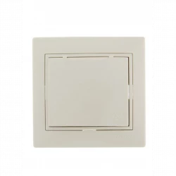 Розетка 1-м СП Mira 16А IP20 с заземл. с защ. крышкой со вставкой керамика крем. LEZARD 701-0303-123