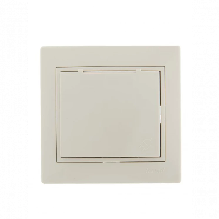 Розетка 1-м СП Mira 16А IP20 с заземл. с защ. крышкой со вставкой керамика крем. LEZARD 701-0303-123