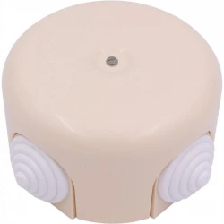 Коробка распределительная 78мм (4 кабельных ввода в комплекте) пластик песочн. зол. Bironi B1-521-24