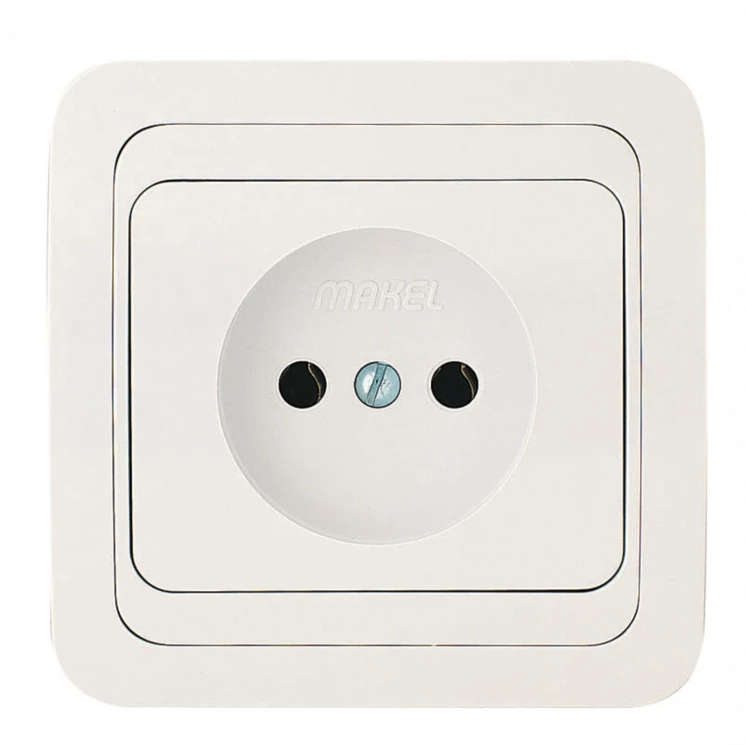 Розетка 1-м СП Mimoza 16А IP20 без заземл. керамика бел./бел. Makel 12002