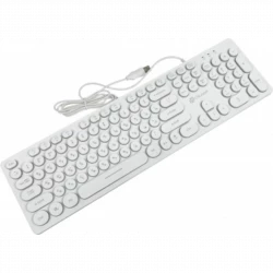 Клавиатура Оклик 420MRL белый USB slim Multimedia LED