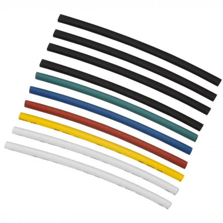 Набор трубок термоусадочных тонкостен. ТТУ 4/2 (4хЧ; 2хБ; К; С; Ж; З) 10х10см разноцвет. IEK UDRS-D2