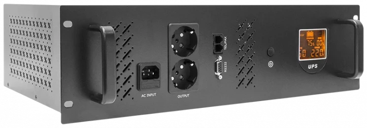 Источник бесперебойного питания Line-Interactive, 1000 VA, Rackmount LCD