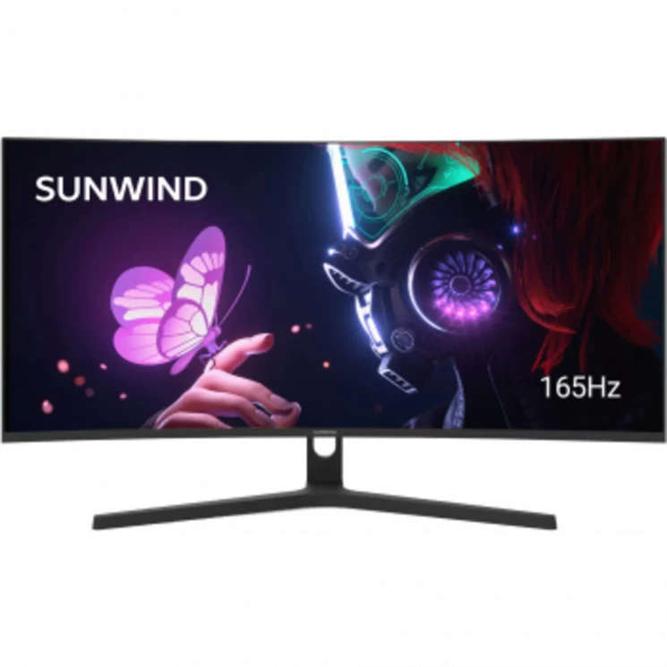Монитор SunWind 34" SM-34QV401 черный VA LED 6ms 21:9 HDMI матовая 300cd 178гр/178гр 3440x1440 165Hz