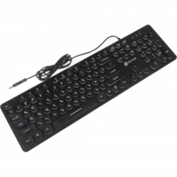 Клавиатура Оклик 420MRL черный USB slim Multimedia LED