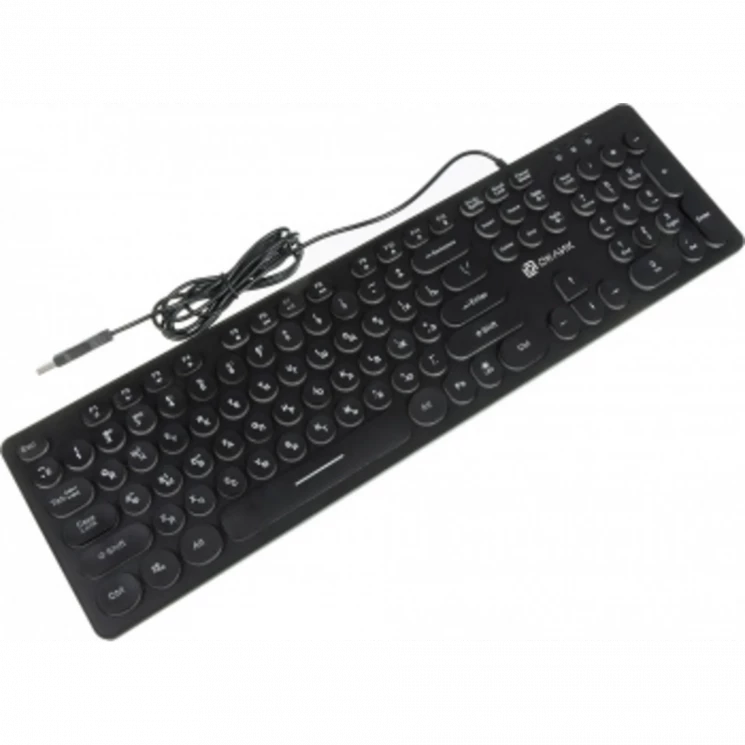 Клавиатура Оклик 420MRL черный USB slim Multimedia LED