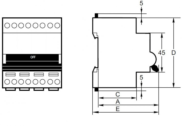 Выключатель автоматический модульный 4п C 50А 6кА NB1-63DC 1000В DC (R) CHINT 182739