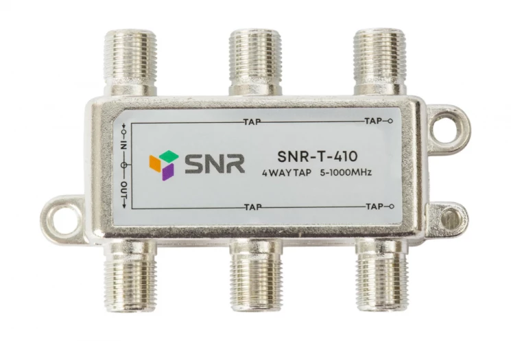 Ответвитель абонентский SNR-T-410, на 4 отвода, вносимое затухание IN-TAP 10dB.