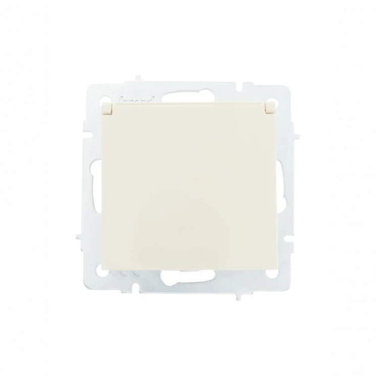 Розетка 1-м СП Vesna с заземл. с крышкой ПБТ механизм кремов. LEZARD 742-0388-123B