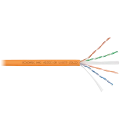 Кабель NIKOMAX U/UTP 4 пары, Кат.6a, тест по ISO/IEC, 500МГц, одножильный, BC (чистая медь), 23AWG, полимерный материал нг(А)-HF, внутренний, оранжевы