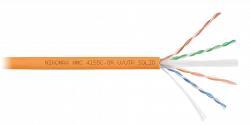 Кабель NIKOMAX U/UTP 4 пары, Кат.6a, тест по ISO/IEC, 500МГц, одножильный, BC (чистая медь), 23AWG, полимерный материал нг(А)-HF, внутренний, оранжевы