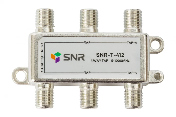 Ответвитель абонентский SNR-T-412 на 4 отвода, вносимое затухание IN-TAP 12dB.